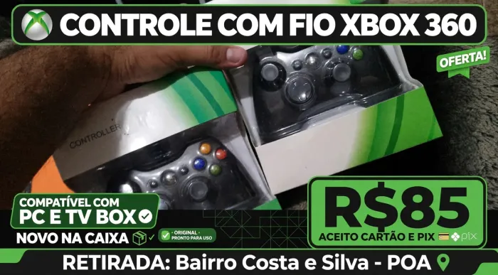 Controle com fio para Xbox, PC e TV