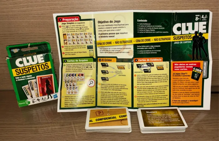 Jogo de cartas - Clue Suspeitos