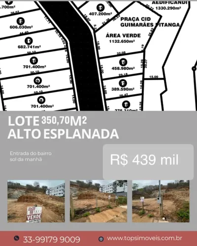 Meio lote com 350,70m no Alto Esplanada