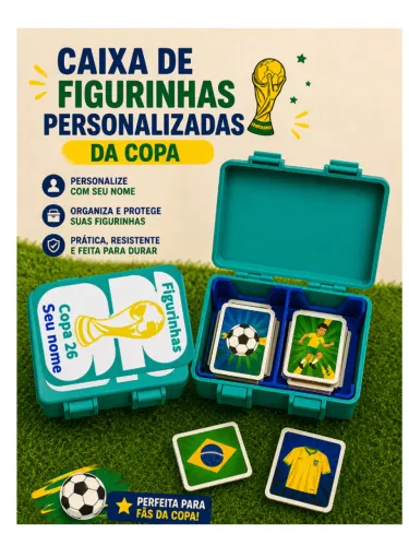 Caixa personalizada para figurinhas da copa do mundo