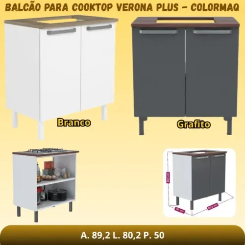 Balcão em aço + Cooktop 5 bocas