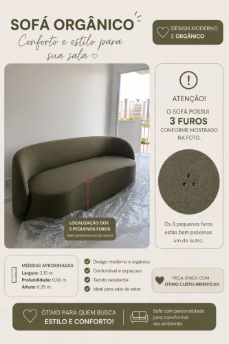 Sofá orgânico verde