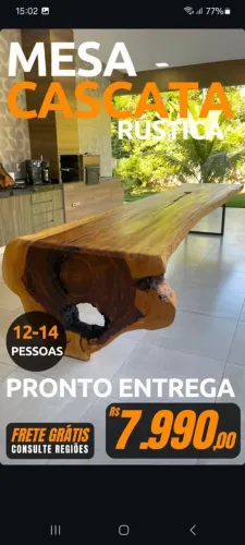 Mesa Cascata rústica