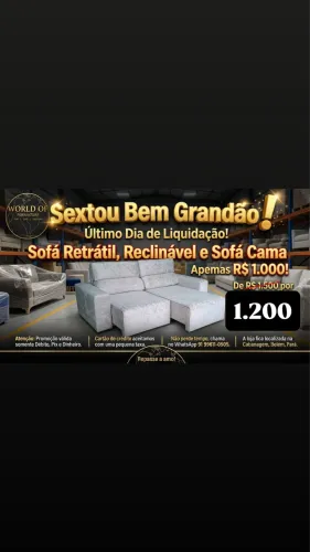 Sofá cama retrátil e reclinável