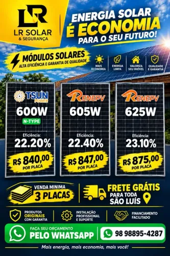 Placa solar, módulos em oferta