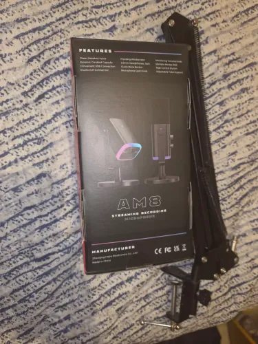 Microfone FIFINE AM8 RGB + Braço Articulado para Setup Gamer