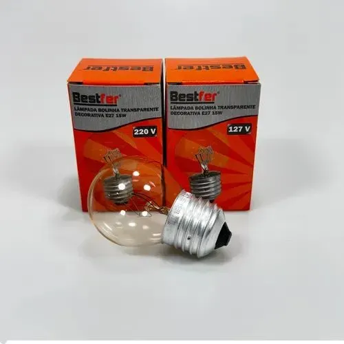 Lâmpada de Bolinha 127V 15W E27 Transparente