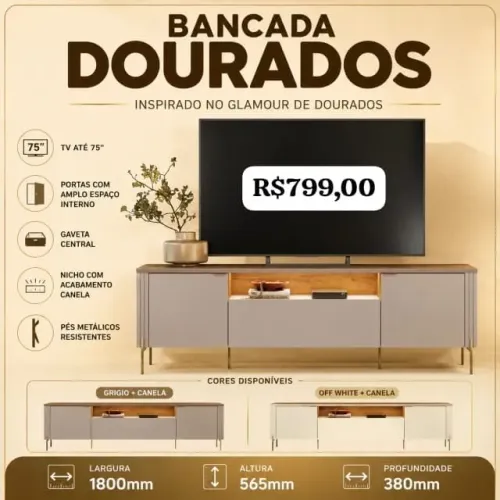 Rack Bancada Dourados