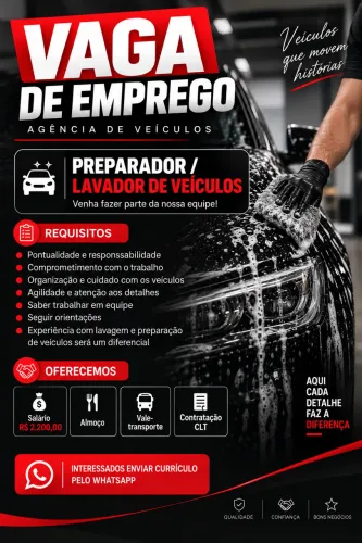 Preparador- Lavador de veículos
