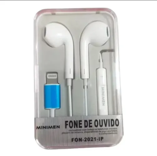 Fone de ouvido com fio de iphone Compatível com iphone 6 7 8 X 11 12 13 14 - Entrada Li