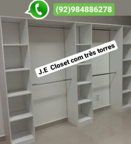 Closet de 3 torres vazada em mdf