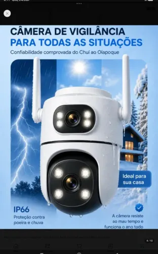Câmera de Segurança Wi-fi 4k UHD Duas Lentes - Equipamento novo