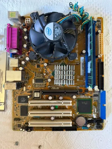 kit Retro Placa mãe ASUS 775 + Processador dual Core + 512ramDDR400