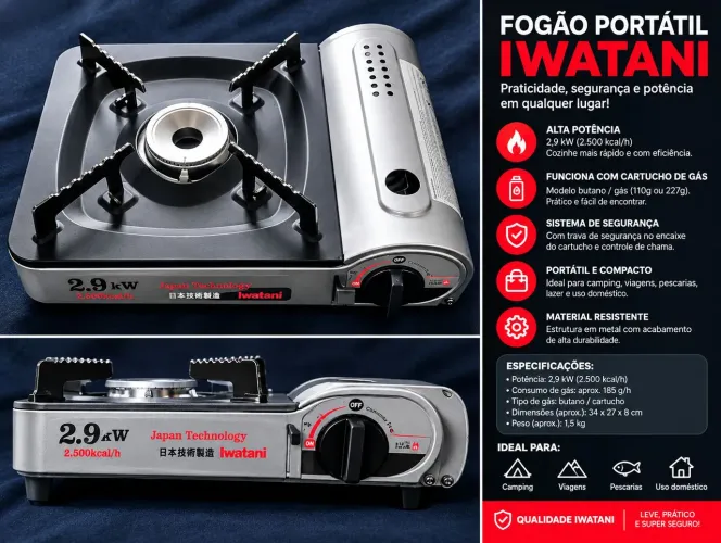 Fogão portátil iwatani a gás