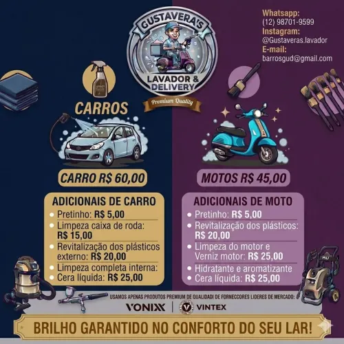 Lavador Delivery, atendimento a domicílio 