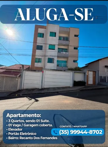 ALUGA APTO 3 QUARTOS, ELEVADOR, RECANTO DOS FERNANDES