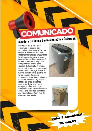 Tanquinho 10kg