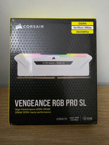 Memória Corsair Vengeance RGB Pro SL DDR4 64GB (4x 16GB) - 3600MHz White