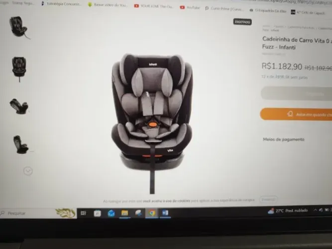 CADEIRINHA DE CARRO  INFANTIL VITA DA INFANTI DE 00 A 36KG.