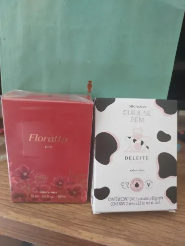 Kit O Boticário Florata Red e sabonete deleite.
