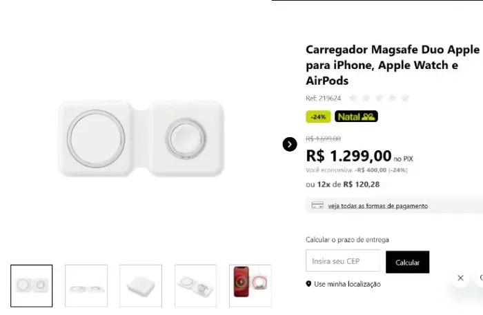 Carregador Apple Magsafe Duo 