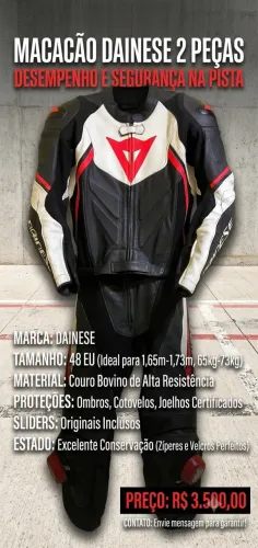 Macacão Dainese Avro Div 2 Peças - Condição De Novo!