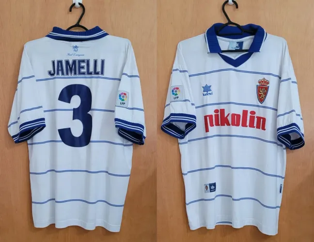 Camisa Preparada Jamelli #3 Real Zaragoza 2001 La Liga De Jogo XL Luanvi