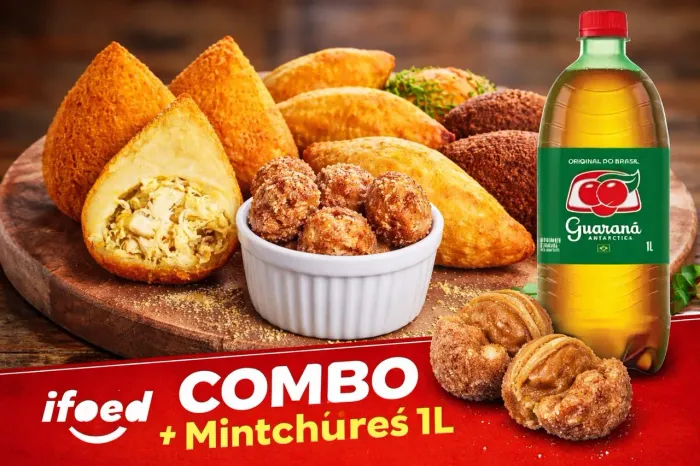 Combo salgadinhos + porção de churros +1 guaraná de 1 litro.