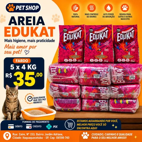 Fardo Areia Sanitária Edukat 5x4 kg