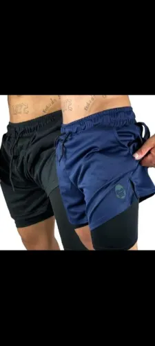Kit 2 Shorts Kong Bermuda 2 em 1 Para Academia