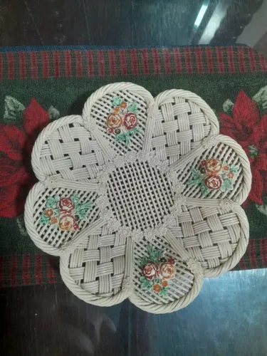 Centro de mesa fruteira cerâmica esmaltada 