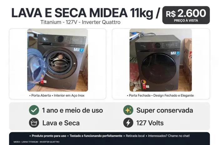 Lava e seca midea 11kg