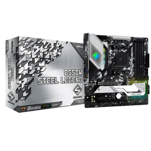 Placa-Mãe ASRock B550M Steel Legend, AMD AM4, Micro ATX