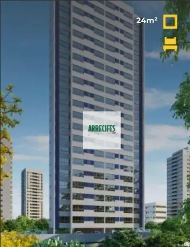 Flat com 1 dormitório à venda, 24 m² por R$ 293.000,00 - Boa Viagem - Recife/PE