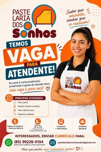 Atendente Pastelaria