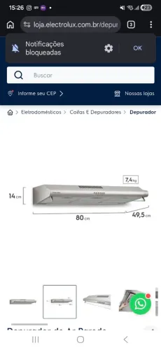 Depurador de ar para fogão 6 bocas