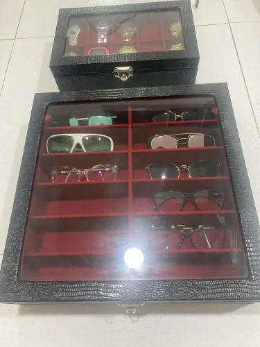 Kit suporte óculos e relógios organizador 