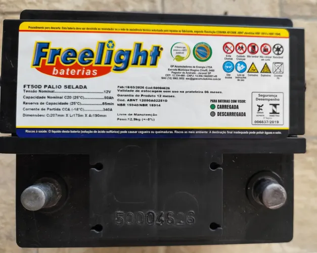 Bateria Freelight  50ah Seminova - 1 mês de uso + carcaça inclusa