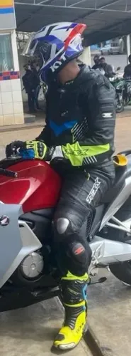 Kit macacão motociclistas texx pista completo 