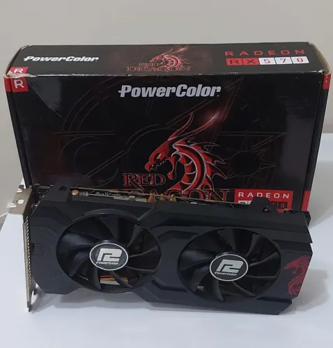 Placa de vídeo rx 570 4gb Power Color Red Dragon! Não é 550 560 580 8gb gtx 1660 6gb...