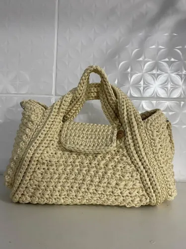 Bolsa de fio poliéster Cor Creme Baunilha