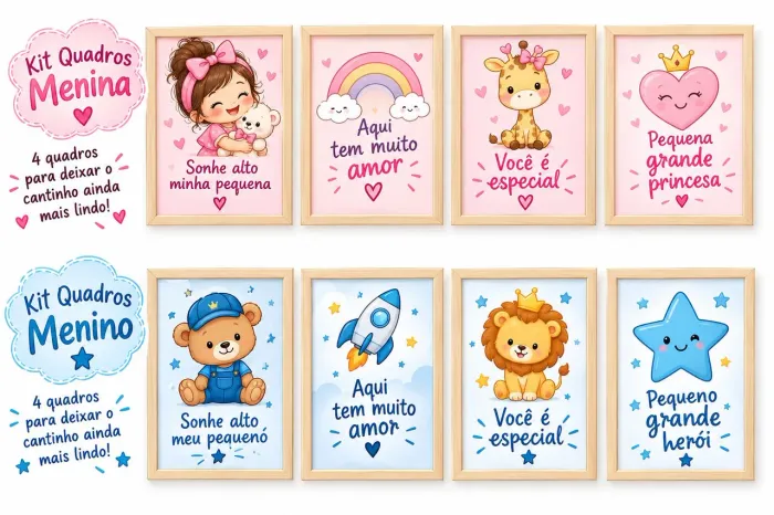 Faço kit quadros MDF e porta maternidade.