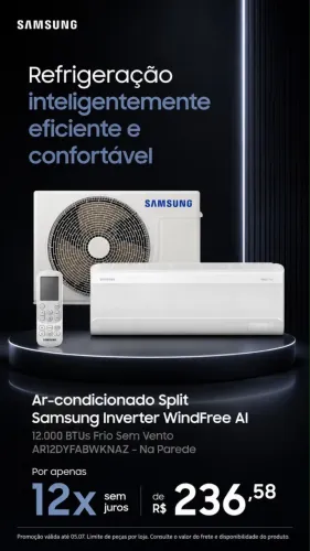 Ar-condicionado Split Samsung Inverter WindFree AI 12.000 BTUs Frio - Novo