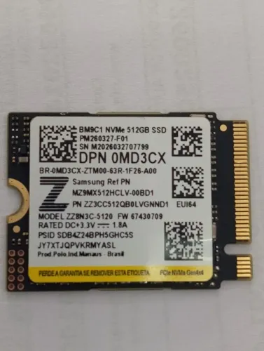 Vendo Ssd Samsung PCIeb4.0 M.2 2230 512GB