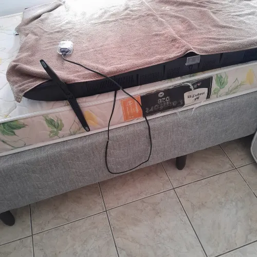 Cama box solteiro c 02 colchões 