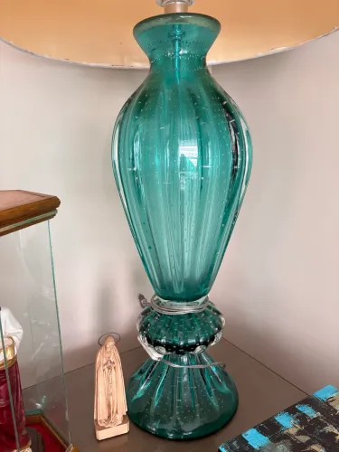 Abaju em cristal Murano Azul Tiffany