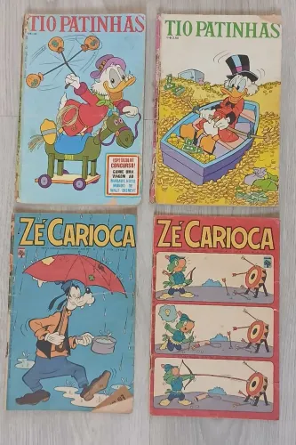 Tio Patinhas + Zé Carioca - Lote com 4 Gibis Disney Abril
