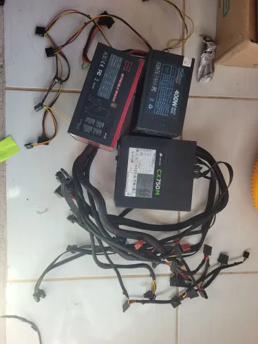 3 fontes pc com defeito corsair cx750m strike x 500w cowboy 400w pecas ou arrumar 