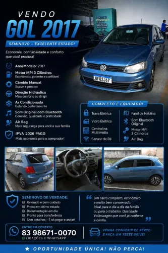 Volkswagen Gol Geração VII Trendline 1.0 12V Total Flex Mec. 4P 2017