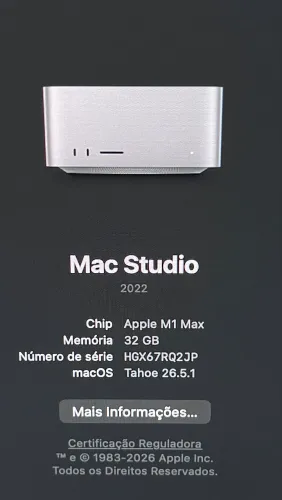 Mac Studio M1 Max 32 GB 512 SSD